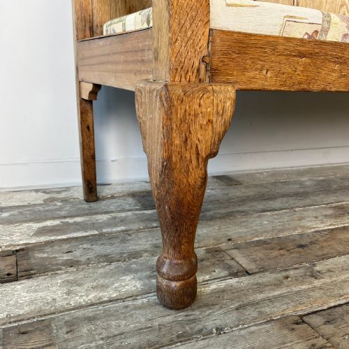 19TH C BLEACHED OAK HALL BENCH - ADDITIONAL PHOTO 3