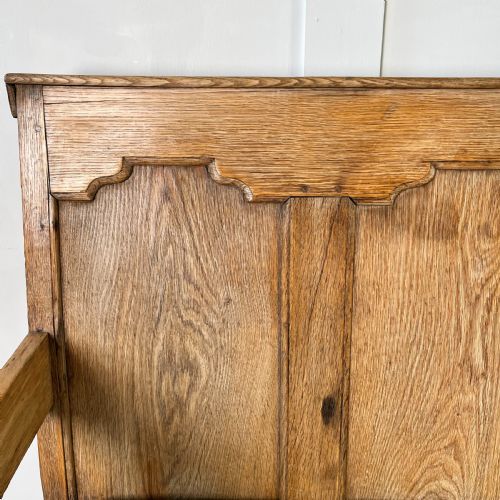 19TH C BLEACHED OAK HALL BENCH - ADDITIONAL PHOTO 5