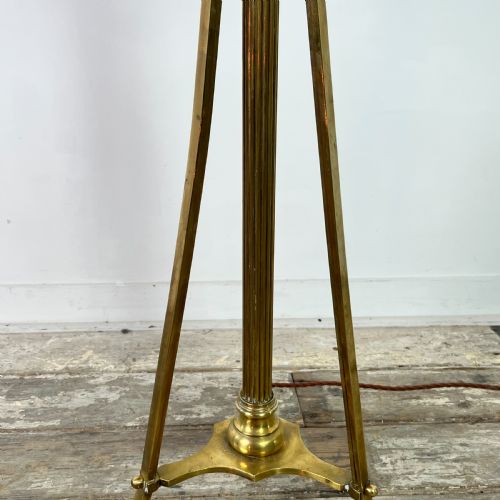 EDWARDIAN TELESCOPIC BRASS FLOOR LAMP - ADDITIONAL PHOTO 11