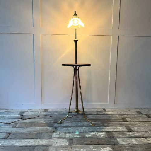 EDWARDIAN TELESCOPIC BRASS FLOOR LAMP - ADDITIONAL PHOTO 12