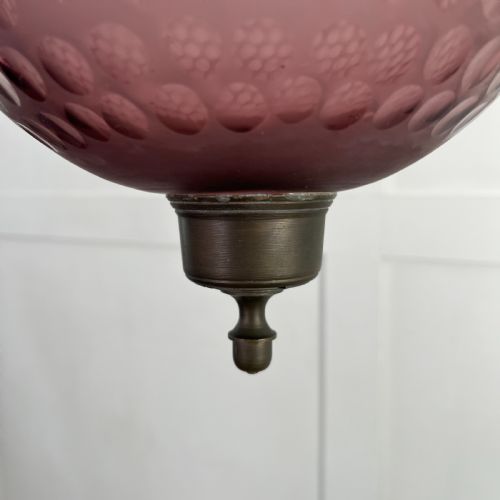 EDWARDIAN PINK GLASS PENDANT LIGHT - ADDITIONAL PHOTO 4