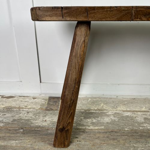 19TH C ELM PIG BENCH - ADDITIONAL PHOTO 9