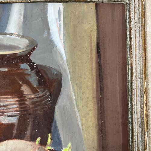 STILL LIFE OIL ON BOAR SIGNED KATHLEEN LEWIS - ADDITIONAL PHOTO 4