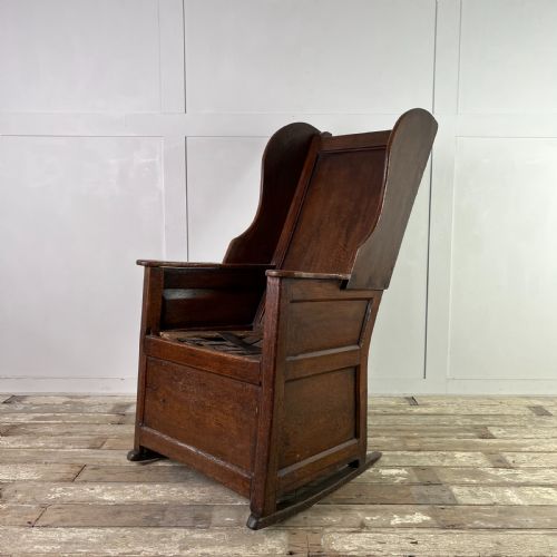 18th c oak lambing chair - CATEGORY: ANTIQUE CHAIRS - DATED 18TH CENTURY