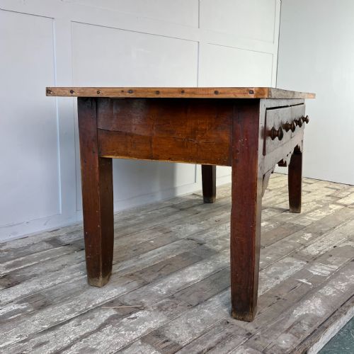 19TH C PINE AND MAPLE KITCHEN PREP TABLE - ADDITIONAL PHOTO 11