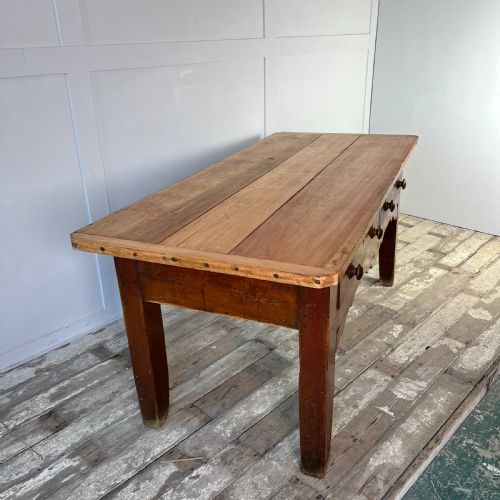 19TH C PINE AND MAPLE KITCHEN PREP TABLE - ADDITIONAL PHOTO 12