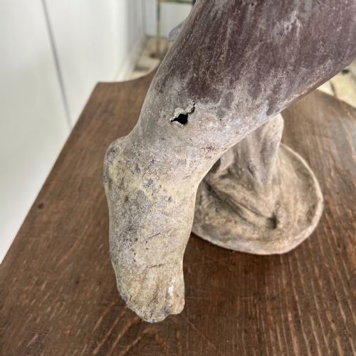 LARGE 19TH C LEAD WATER FOUNTAIN FIGURE OF BOY WITH FISH - ADDITIONAL PHOTO 10
