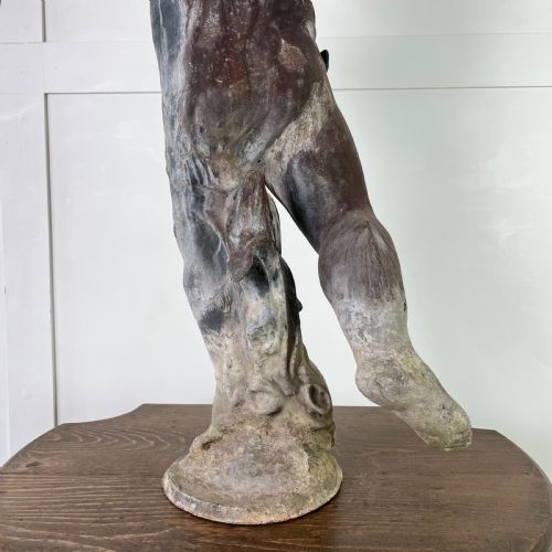 LARGE 19TH C LEAD WATER FOUNTAIN FIGURE OF BOY WITH FISH - ADDITIONAL PHOTO 16