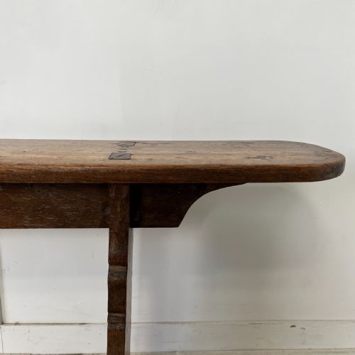 LONG 19TH C ELM BENCH - ADDITIONAL PHOTO 1