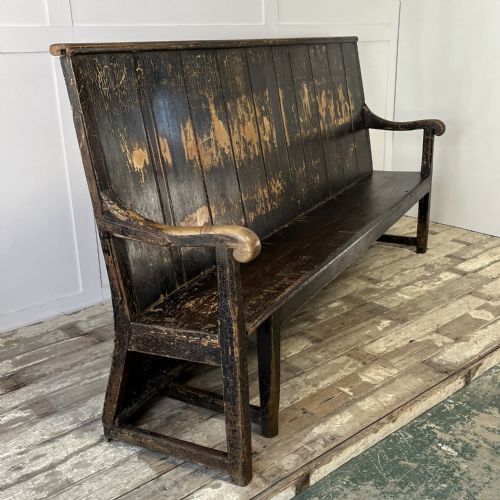 EARLY 19TH C PINE TAVERN SETTLE - ADDITIONAL PHOTO 1
