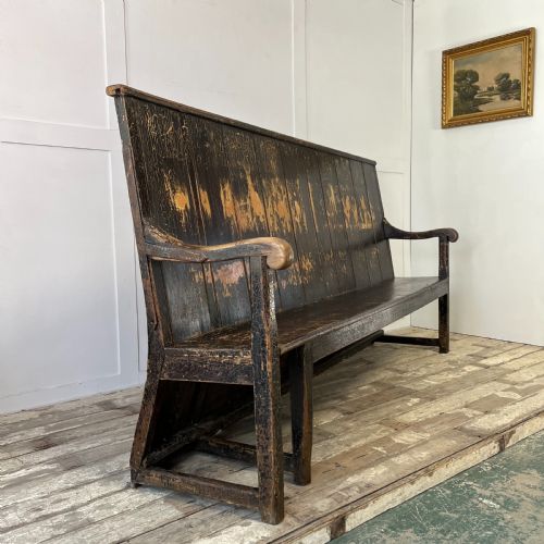 EARLY 19TH C PINE TAVERN SETTLE - ADDITIONAL PHOTO 2