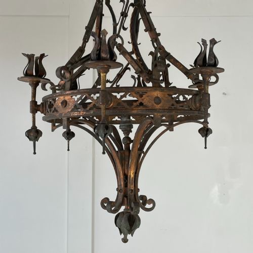19TH C BRASS CHANDELIER - ADDITIONAL PHOTO 6