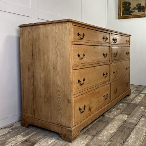 LARGE 19TH C PINE CHEST OF DRAWERS - ADDITIONAL PHOTO 1