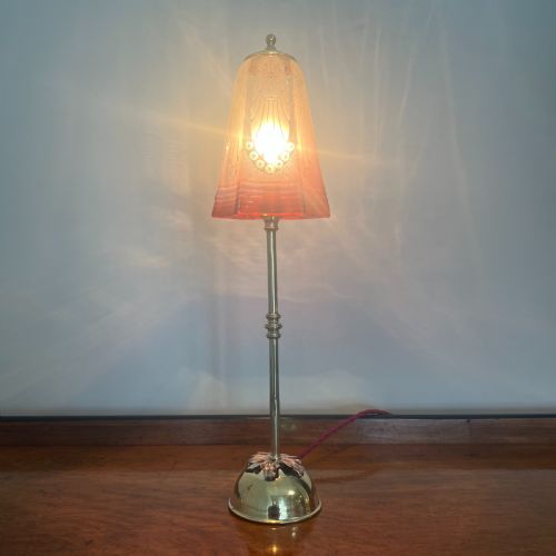 PAIR OF EDWARDIAN BRASS TABLE LAMPS - ADDITIONAL PHOTO 6