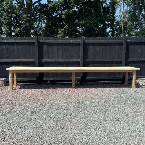 15FT EARLY 20TH C PALE OAK DINING TABLE - ADDITIONAL PHOTO 1