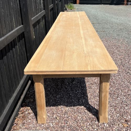 15FT EARLY 20TH C PALE OAK DINING TABLE - ADDITIONAL PHOTO 2