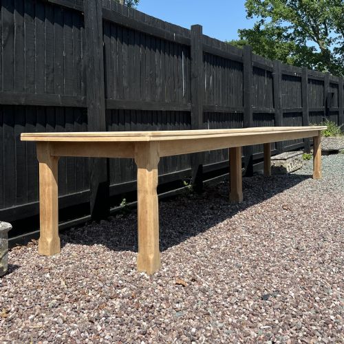 15FT EARLY 20TH C PALE OAK DINING TABLE - ADDITIONAL PHOTO 7