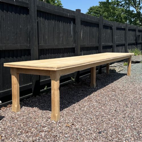 15FT EARLY 20TH C PALE OAK DINING TABLE - ADDITIONAL PHOTO 8