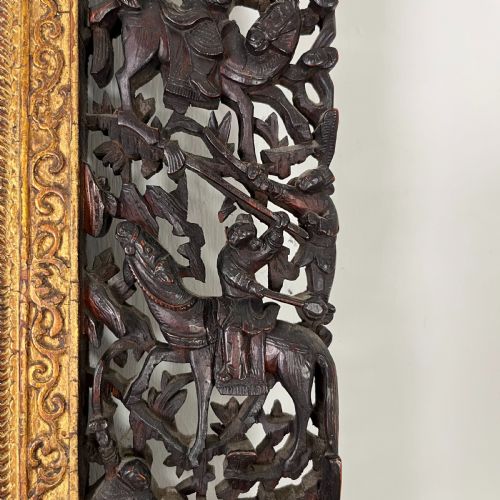 19TH C CARVED CHINESE WALL MIRROR - ADDITIONAL PHOTO 5