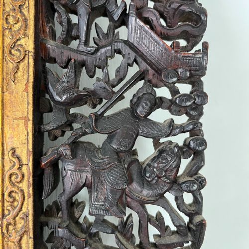 19TH C CARVED CHINESE WALL MIRROR - ADDITIONAL PHOTO 7