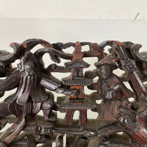 19TH C CARVED CHINESE WALL MIRROR - ADDITIONAL PHOTO 9