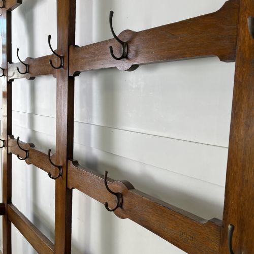 LARGE 19TH C OAK COAT AND HAT STAND - ADDITIONAL PHOTO 11