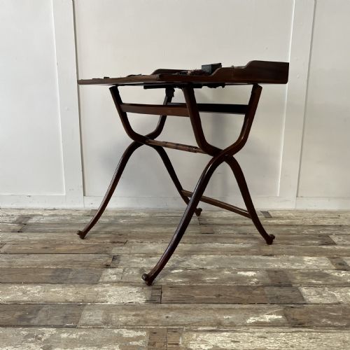 19TH C WALNUT FOLDING CAMPAIGN DESK - ADDITIONAL PHOTO 9