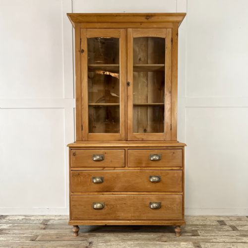 victorian pine glazed dresser - CATEGORY: ANTIQUE BOOKCASES - DATED VICTORIAN
