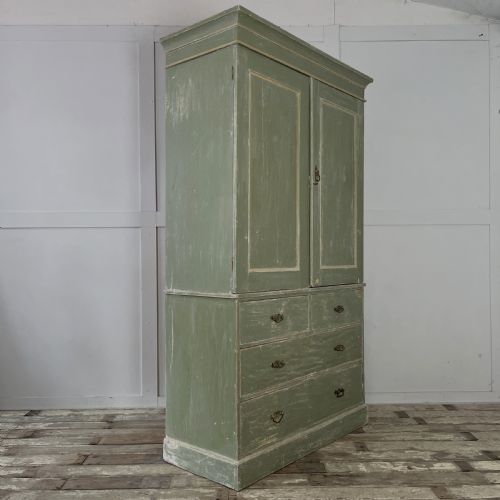 VICTORIAN PAINTED PINE LINEN CUPBOARD - ADDITIONAL PHOTO 14