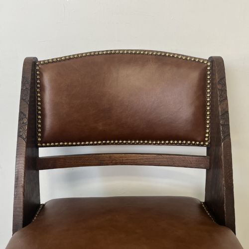 SET OF 4 ART DECO OAK CHAIRS BY EBENEZER GOMME - ADDITIONAL PHOTO 3