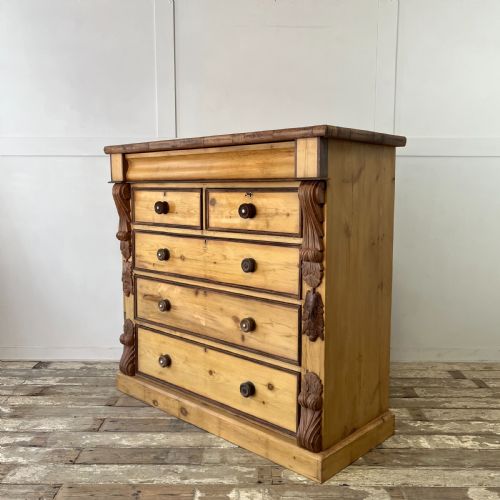 VICTORIAN PINE AND MAHOGANY CHEST OF DRAWERS - ADDITIONAL PHOTO 10