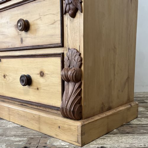 VICTORIAN PINE AND MAHOGANY CHEST OF DRAWERS - ADDITIONAL PHOTO 11