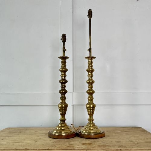 PAIR OF BRASS TELESCOPIC TABLE LAMPS - ADDITIONAL PHOTO 6