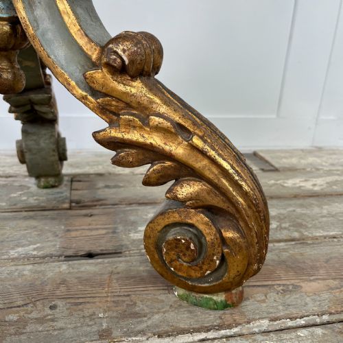 19TH C ITALIAN GILTWOOD AND POLYCHROME CANDLE HOLDER - ADDITIONAL PHOTO 12