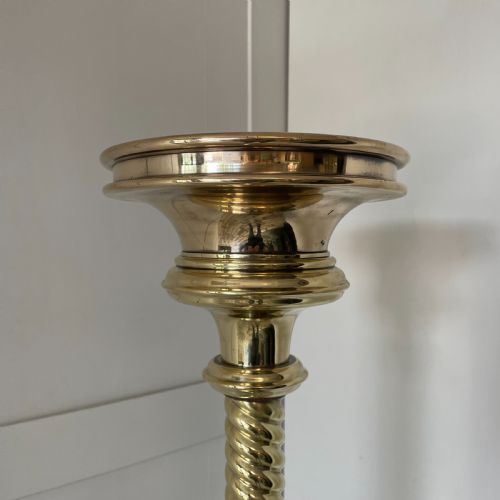 TALL 19TH C FLOOR STANDING CHURCH CANDLE HOLDER - ADDITIONAL PHOTO 1