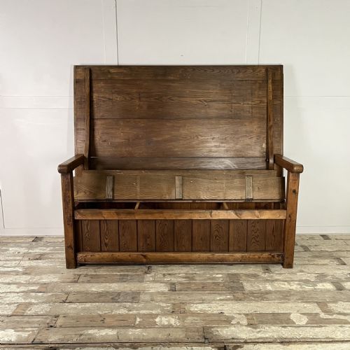 VICTORIAN PINE MONKS BENCH - ADDITIONAL PHOTO 2