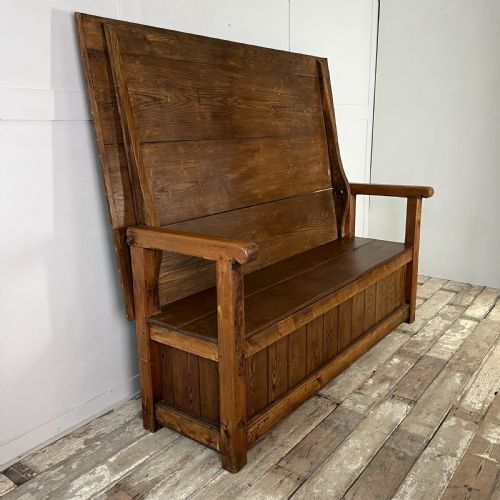 VICTORIAN PINE MONKS BENCH - ADDITIONAL PHOTO 4