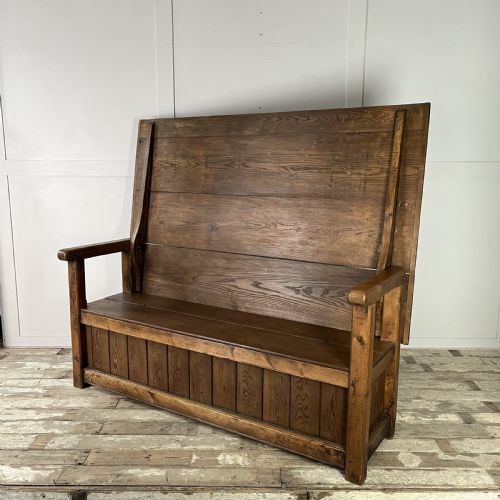 VICTORIAN PINE MONKS BENCH - ADDITIONAL PHOTO 9