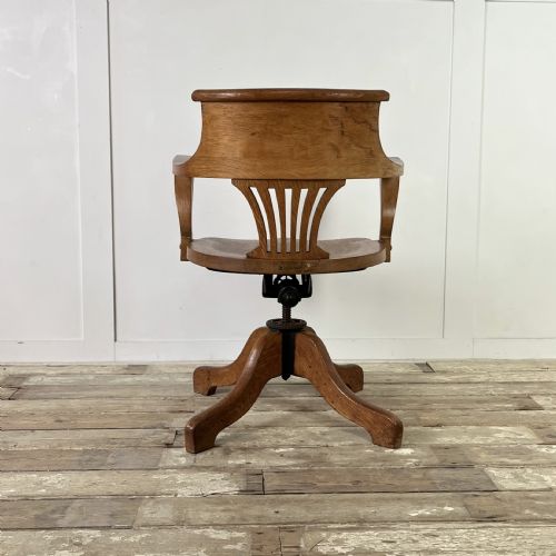 VICTORIAN OAK TILTING OFFICE CHAIR - ADDITIONAL PHOTO 7