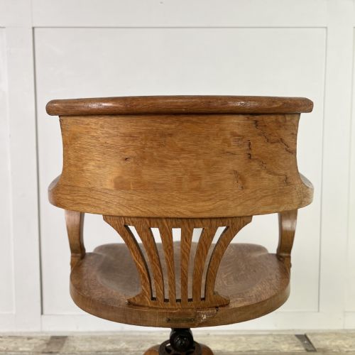 VICTORIAN OAK TILTING OFFICE CHAIR - ADDITIONAL PHOTO 10
