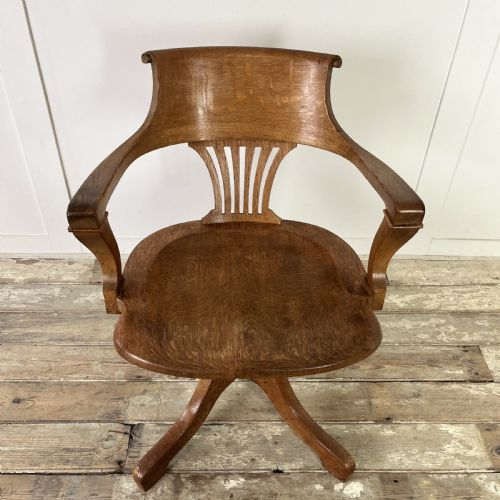 VICTORIAN OAK TILTING OFFICE CHAIR - ADDITIONAL PHOTO 13