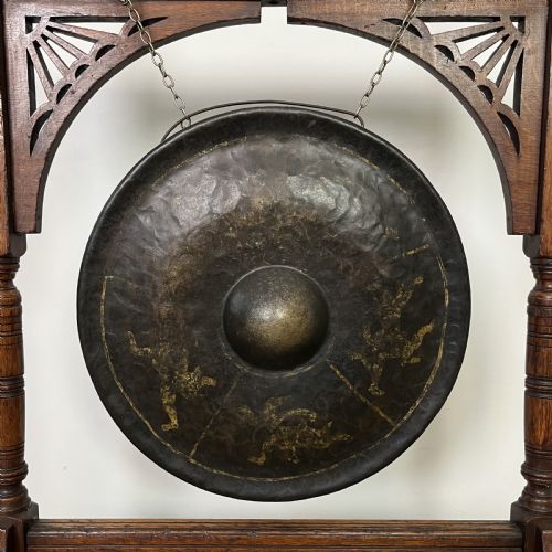 VICTORIAN OAK DINNER GONG - ADDITIONAL PHOTO 1
