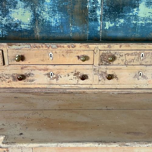 LARGE VICTORIAN PAINTED PINE KITCHEN DRESSER - ADDITIONAL PHOTO 11