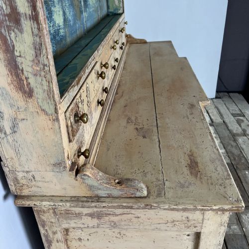 LARGE VICTORIAN PAINTED PINE KITCHEN DRESSER - ADDITIONAL PHOTO 18