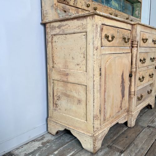 LARGE VICTORIAN PAINTED PINE KITCHEN DRESSER - ADDITIONAL PHOTO 20