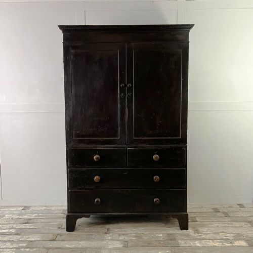 georgian painted pine housekeepers cupboard - CATEGORY: ANTIQUE CUPBOARDS - DATED GEORGIAN