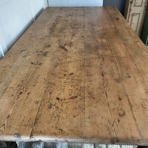VERY LARGE VICTORIAN PINE COUNTRY HOUSE KITCHEN TABLE - ADDITIONAL PHOTO 10