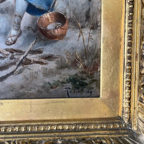 PAIR OF OIL ON BOARDS OF PEASANT SCENES SIGNED R PALNAY - ADDITIONAL PHOTO 3