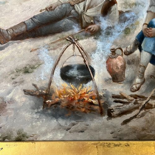 PAIR OF OIL ON BOARDS OF PEASANT SCENES SIGNED R PALNAY - ADDITIONAL PHOTO 5