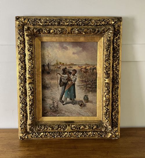 PAIR OF OIL ON BOARDS OF PEASANT SCENES SIGNED R PALNAY - ADDITIONAL PHOTO 11